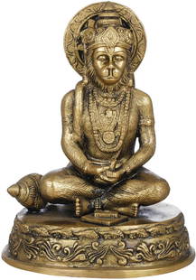 7" Lord Hanuman In Meditation In Brass | Handmade | Made In India: Title: 7" Lord Hanuman In Meditation In Brass | Handmade | Made In India Description: Brass Statue Height: 7.5 inch Width: 4.6 inch Depth: 5.7 inch Weight: 2.10 kg Reserve: $117.00 Shipping: Domestic: