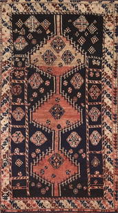 Antique Ghashghaei Persian Area Rug 4x7: Title: Antique Ghashghaei Persian Area Rug 4x7 Description:A Beautiful Genuine Iran ( Persia ) Ghashghaei rug is Hand Knotted by skillful weavers in Iran ( Persia ) with