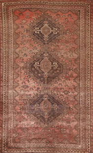 Antique Vegetable Dye Qashqai Persian Area Rug 5x8: Title: Antique Vegetable Dye Qashqai Persian Area Rug 5x8 Description:A Beautiful Genuine Iran ( Persia ) Qashqai rug is Hand Knotted by skillful weavers in Iran ( Persia ) with