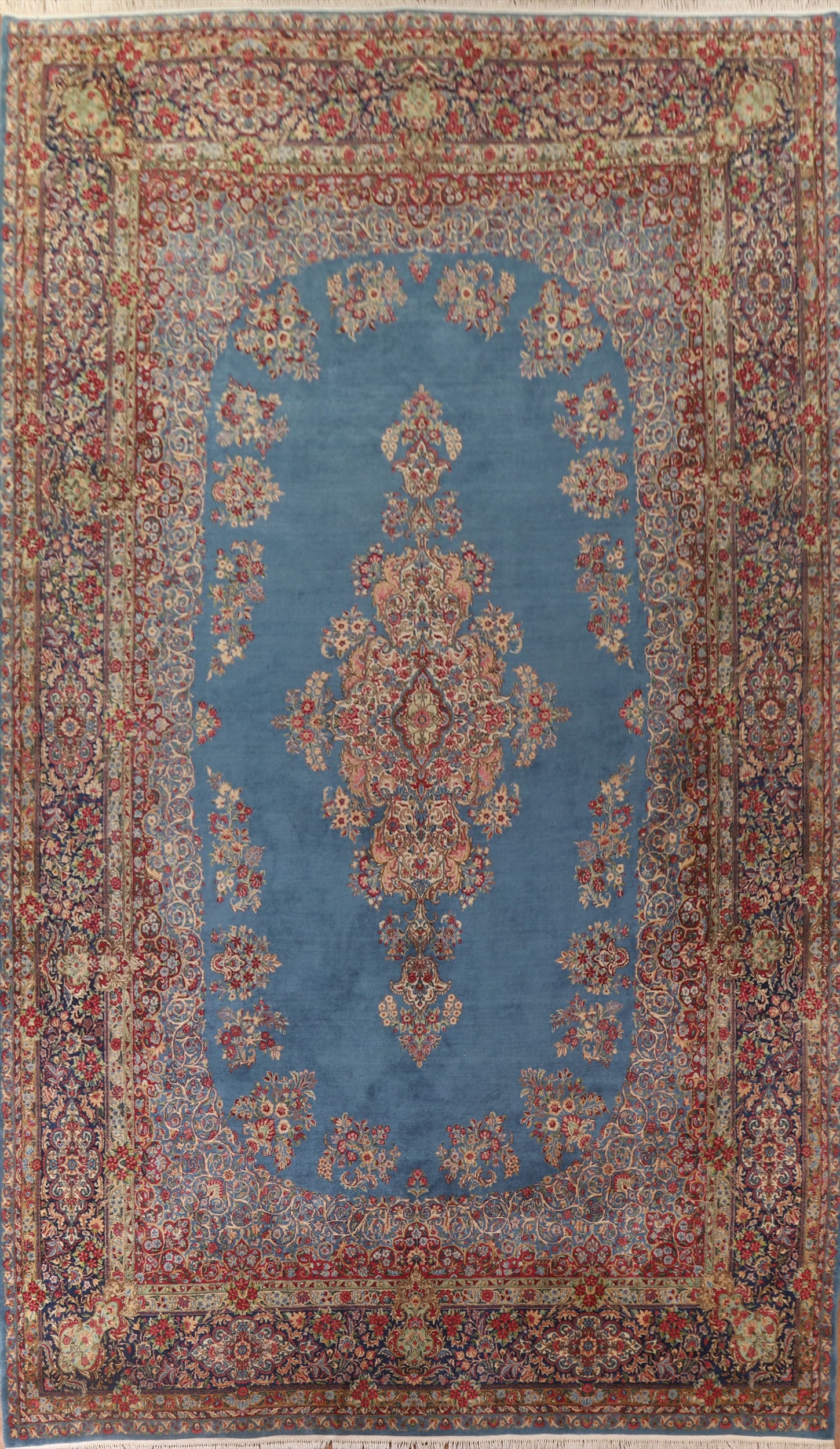 Vegetable Dye Kerman Large Persian Antique Rug 13x20: Title: Vegetable Dye Kerman Large Persian Antique Rug 13x20 Description:A Beautiful Genuine Iran ( Persia ) Kerman rug is Hand Knotted by skillful weavers in Iran ( Persia ) with