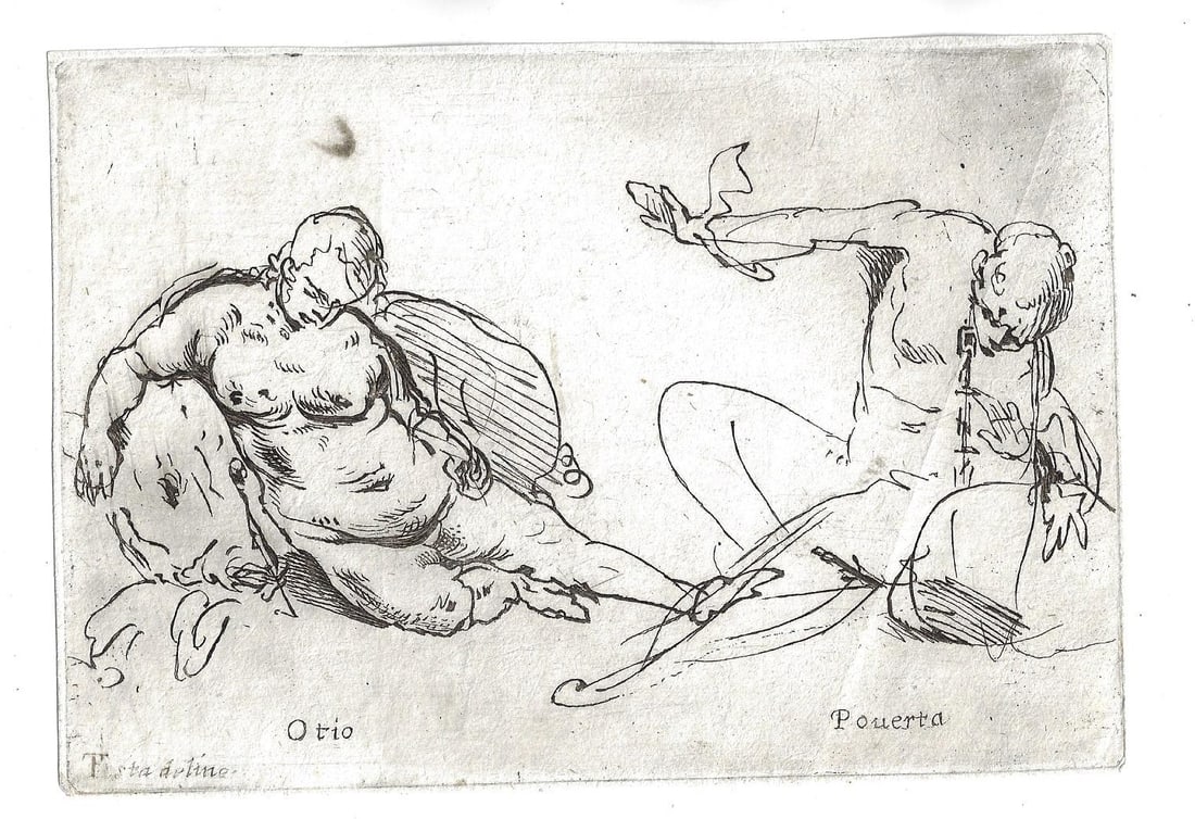 Pietro Testa Engraving Sloth and Poverty (1 of 1)