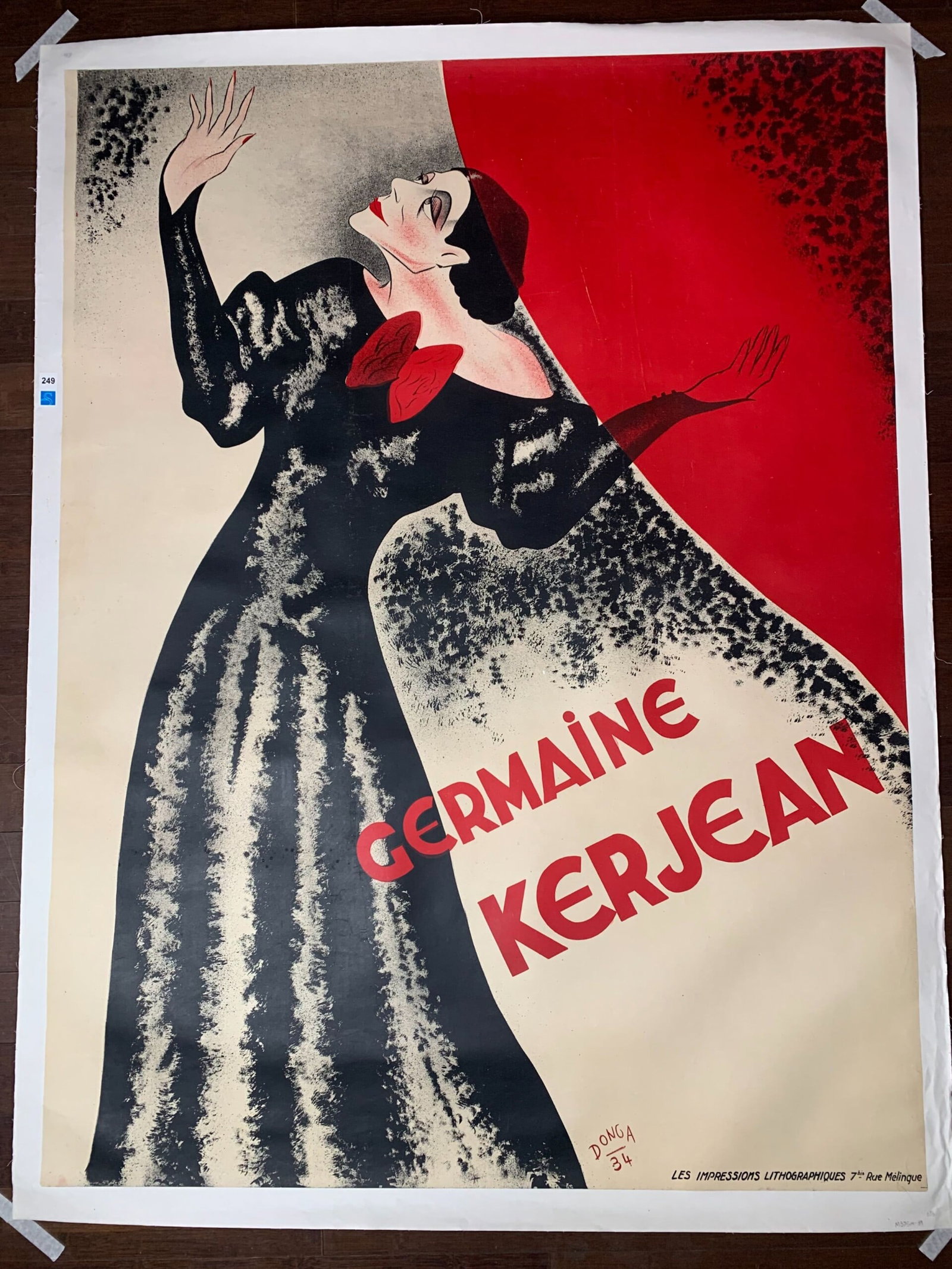Germaine Kerjean - Art by Donga (1934) 47 x 62.75 French Theater Poster LB (1 of 7)
