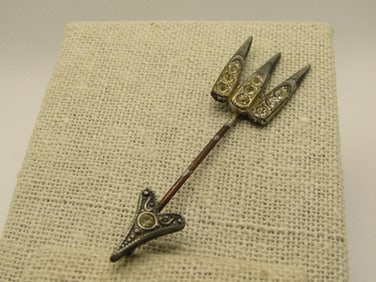 Art Deco Rhinestone Stick Pin, 1930's-1940's, Unisex