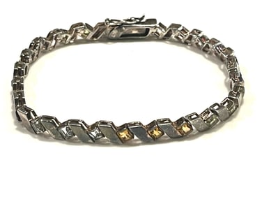 Vintage Sterling Silver Colorful Origami Bracelet