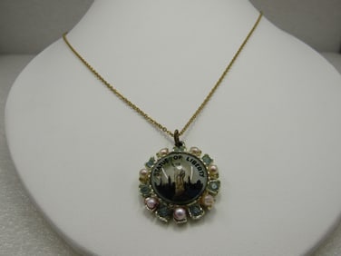 Vintage Statue of Liberty Souvernir Necklace, 17.75", 1950's-1960's
