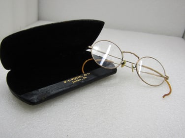 Vintage Cortland AO Early 1900's Eye Glasses in Case, 10kt G.F.