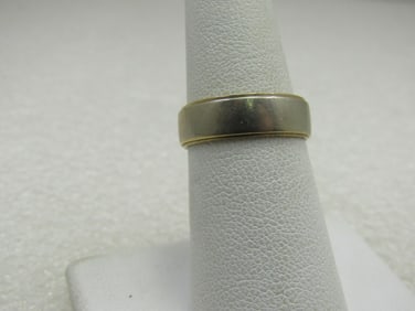 Vintage 14kt White Gold Wedding Band, 5.5mm, Sz. 6.75