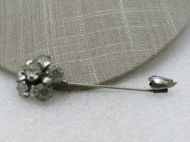 Vintage Rhinestone Blossom Stick Pin, Art Deco,