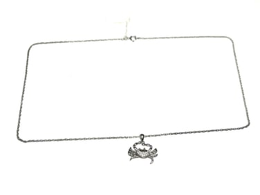 Estate Sterling Silver Crab Necklace