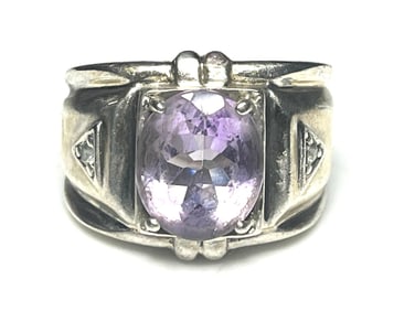 Estate Amethyst Sterling Silver Ring