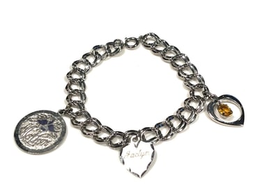Vintage Charm Bracelet with Mother, Jaclyn, and Birthstone Charms