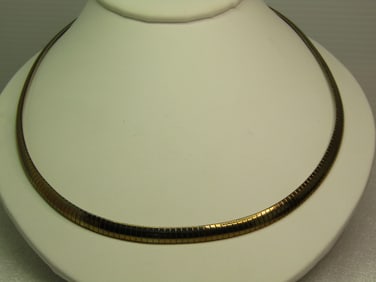 Vintage Gold Tone Omega Necklace, 20", 1980's-1990's