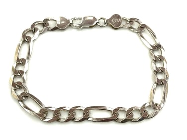 Estate GM P.LUX ITALY Sterling Silver Figaro Bracelet
