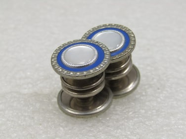 Vintage Snap Link MOP Enameled Cufflinks, 1920's-1930's