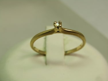 Vintage 14kt Diamond Promise Ring, Sz. 6.25, Signed BS, 1960's-1970's