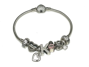 Estate Sterling Silver Pandora Charm Bracelet