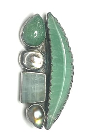 Estate Amy Kahn Russell Carved Leaf Sterling Silver Brooch/Pendant