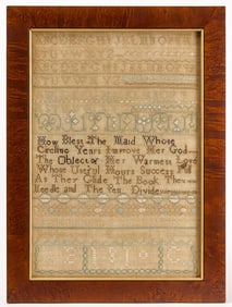 Newburyport, MA 1810 Needlework Sampler by Elizabeth Currier