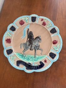 Joan Of Arc Majolica Plate
