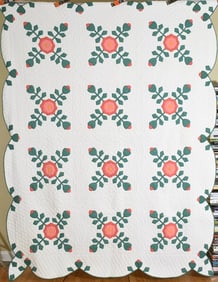 30's Rose of Sharon Applique Quilt