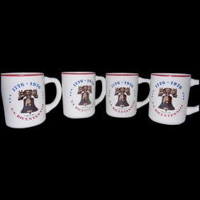 Vintage 1776-1976 U.S. Bicentennial Coffee Mugs Buntingware Made in USA