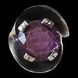 Vintage Mid-Century Modern Purple sapphire Sterling Silver Ring