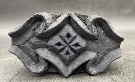 Antique Handmade Wooden Wallpaper Stamp Carved Coal