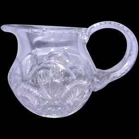 Vintage Heavy Leaded Crystal 2 Quart Pitcher with Fan Pattern