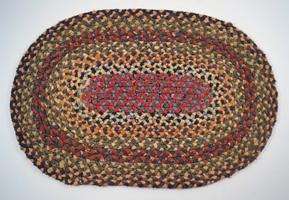 Antique Braided Table Mat Country Americana #14