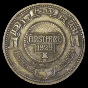 Vintage 1924 Sterling Silver D L & W RR RAIL ROAD First Prize Medal A.H WESTON