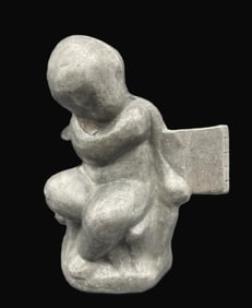 ANTIQUE PEWTER ICE CREAM MOLD #992 CUPID CHERUB BOY 1900'S VICTORIAN ~ E&CO