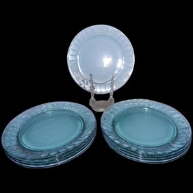 Vintage Coca-Cola Embossed Green 10” Dinner Plates