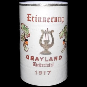 Antique Erinnerung Grayland Liedertafel 1917 Beer Stein