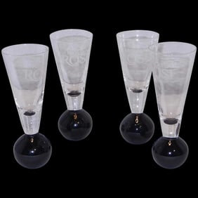 Vintage Tequila Rose Bubble Base Shot Glasses