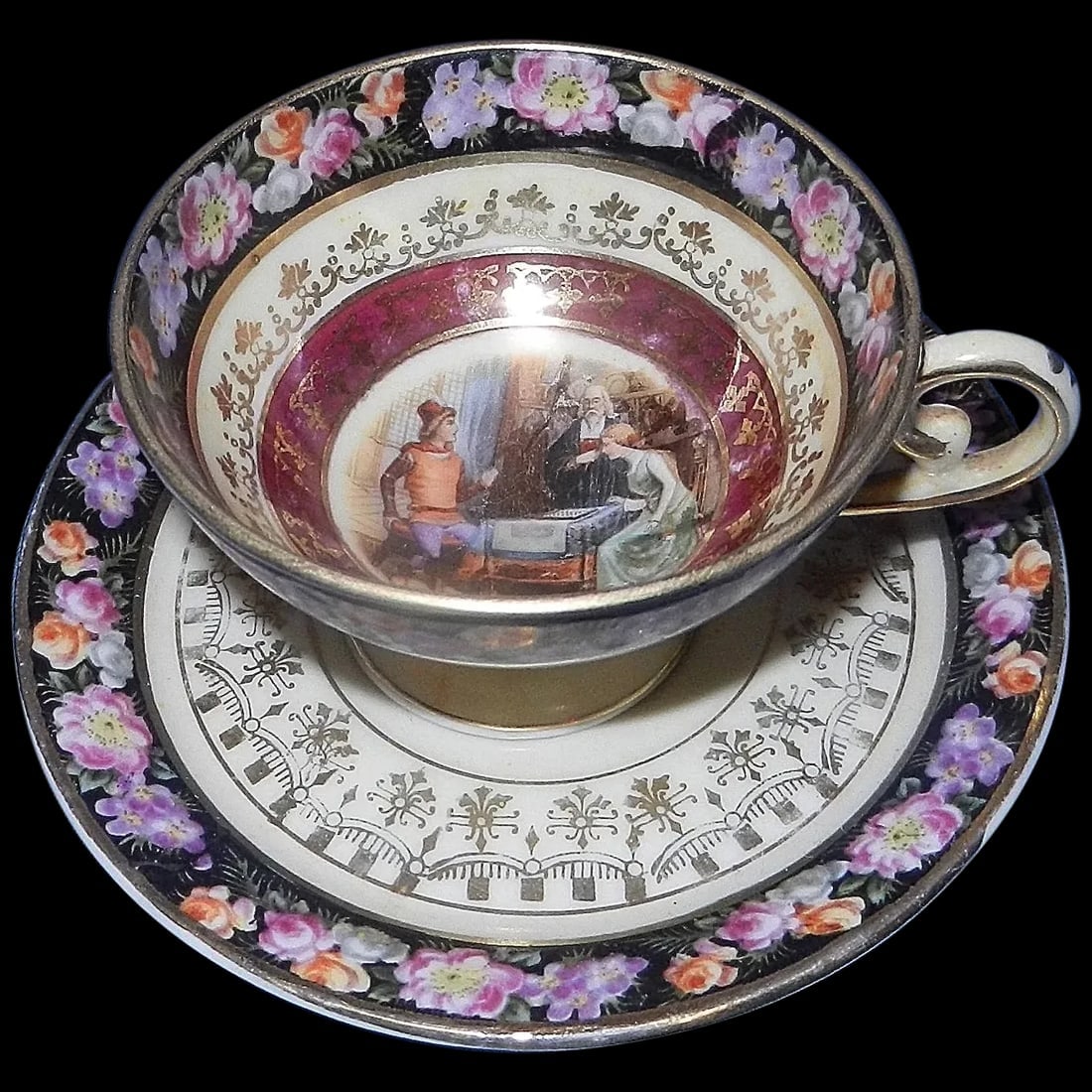 Vintage Oscar Schlegelmilch (R.S. Prussia) Demitasse Cup & Saucer: This Vintage Oscar Schlegelmilch (R.S. Prussia) Demitasse Cup and Saucer is in Excellent condition. NO chips, flea bites or other problems. Oscar Schlegelmilch decorated with a Classical Scene. Beauti