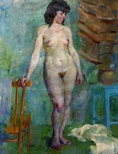 Oil painting Portrait of a naked girl Titarenko Maria Anatolyevna: &#8470;Verns 1241 *** ABOUT THIS PAINTING *** * TITLE: "Portrait of a naked girl" * ARTISTS: Titarenko Maria Anatolyevna * SIZE: 110x85 cm/'43.30x33.46 inches' * MEDIUM: oil, canvas * HAND PAINTED: Or
