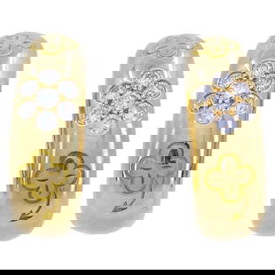 Vintage Jewelry > Vintage Earrings > Vintage Hoop Earrings: Van Cleef & Arpels Alhambra Diamond Hoop Earrings 18k Gold Reserve: $8,400.00 Shipping: Domestic: Flat-rate of $69.95 to anywhere within the contiguous U.S. International: Foreign shipping rates are d