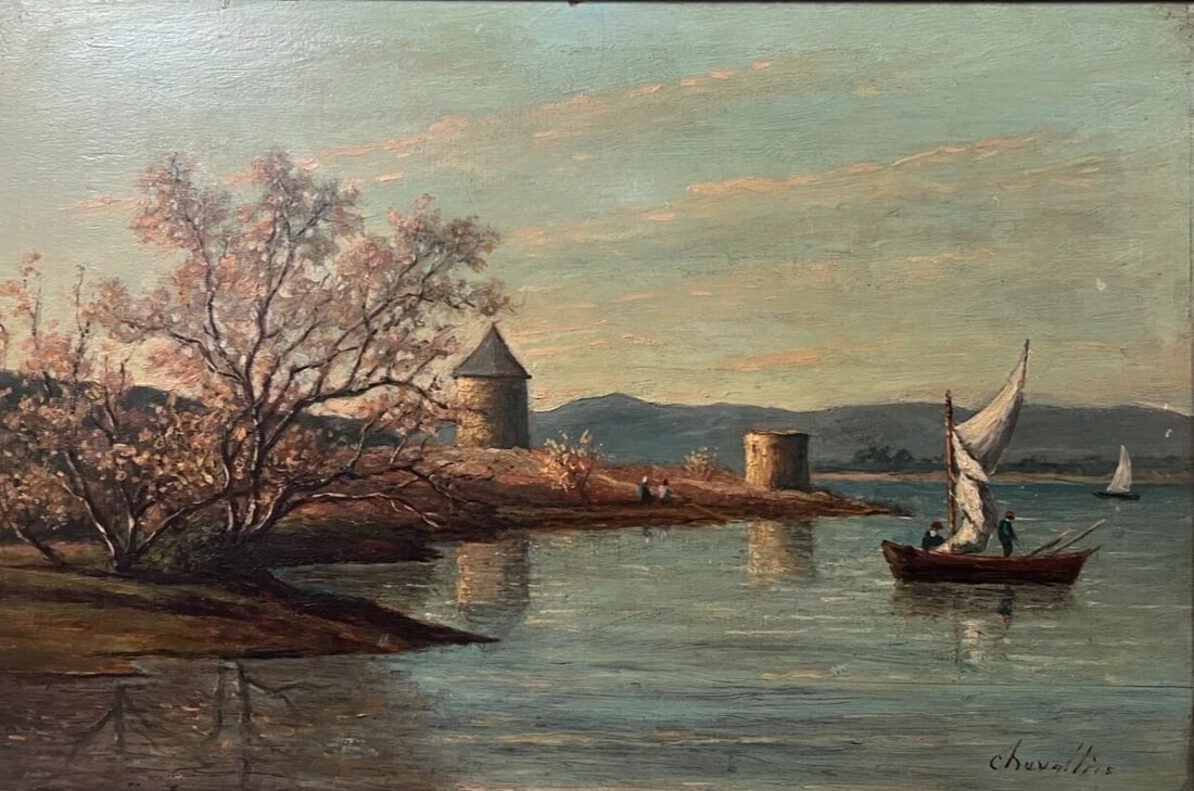 Antique Original Painting Signed Maritime Landscape, Boat, Seascape: Title: Antique Original Painting Signed Maritime Landscape, Boat, Seascape Description: Oil on wood 32 x 48 cm Reserve: $200.00 Shipping: Domestic: Flat-rate of $45.00 to anywhere with