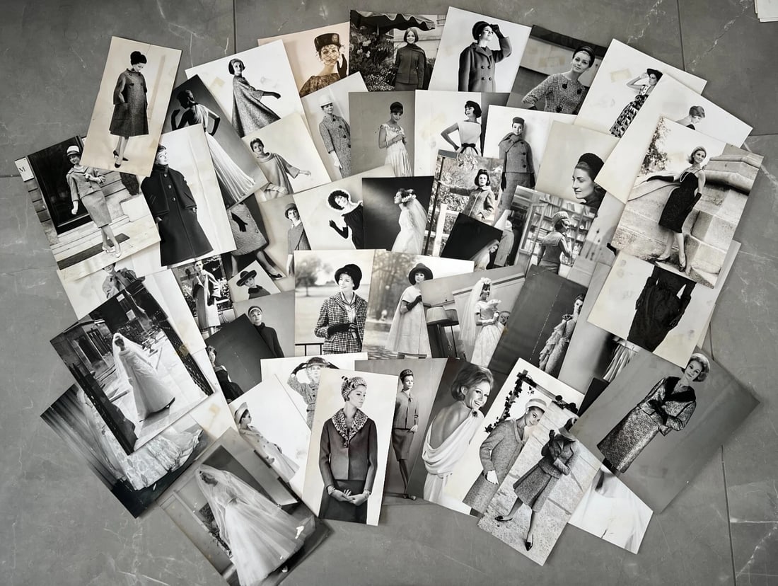 Vintage 1960s Fashion Photography Collection Black White Haute Couture Print 49 (1 of 2)