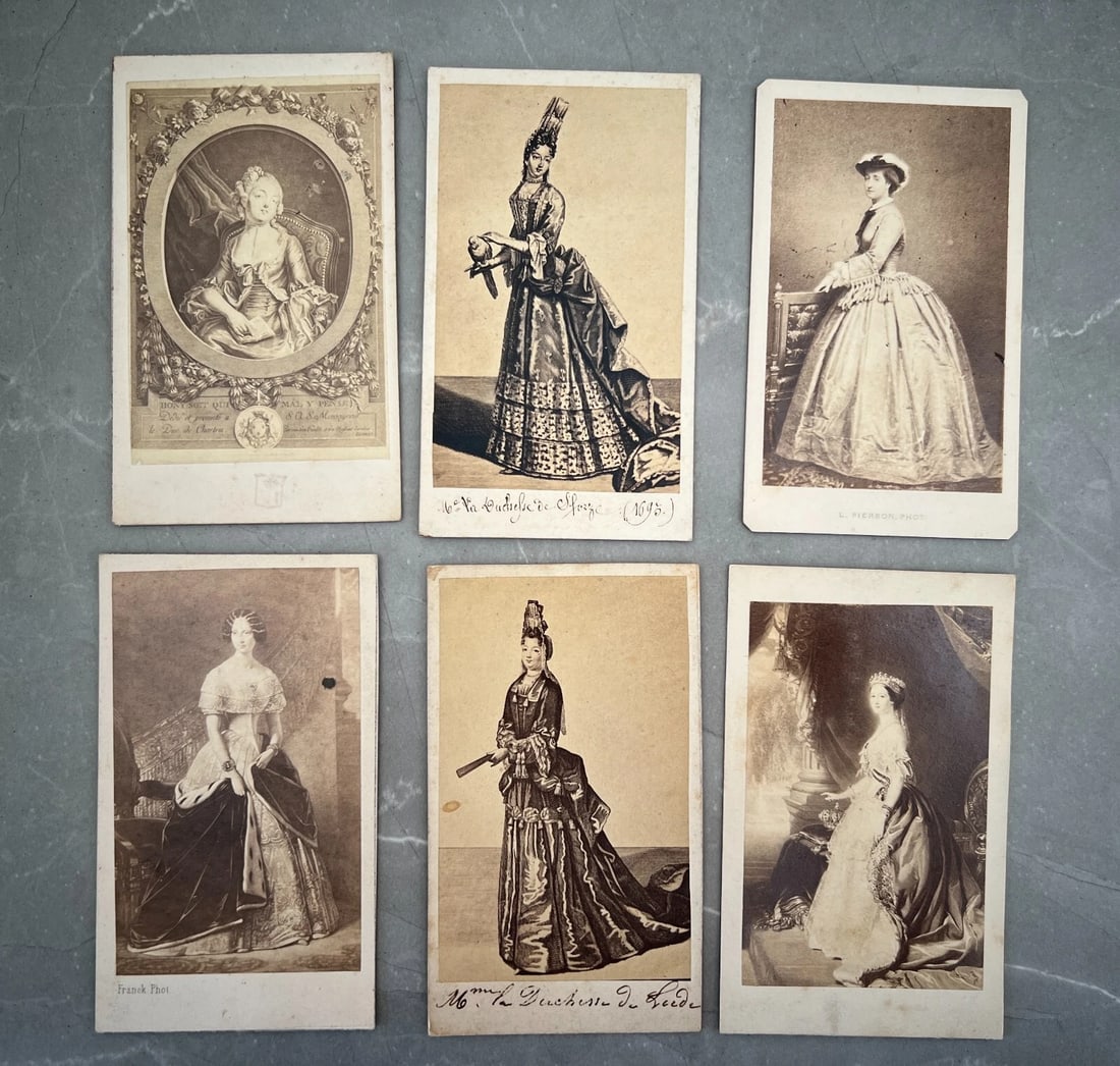 Lot of 6 Antique CDV Portraits - 19th Century Carte de Visite Collection (1 of 2)