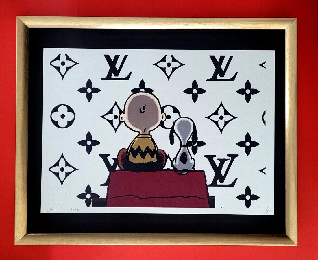 DEATH NYC Hand Signed LARGE Print Framed 16x20in COA SNOOPY CHARLIE BROWN LV ^ (1 of 5)