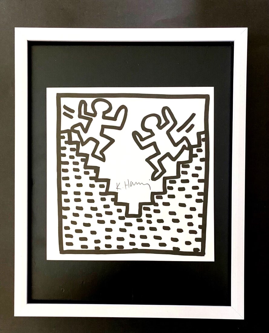 Keith Haring | Set of 6 Vintage 1989 Prints Signed | Mounted & Framed in White (1 of 11)