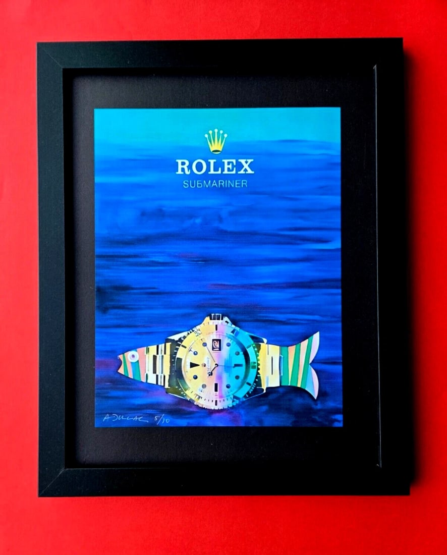 ALEXANDER DULAC | ROLEX SUBMARINER Hand Signed Authentic Print Ed of 10 COA: My art is a celebration of the grandeur and splendor of the Legends of our Time. Through my portraits, I seek to immortalize those who not only define but also inspire aspiration and luxury in our con