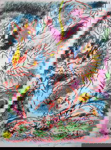 Andre Masson Pencil Hand Signed Original Lithograph Les incertitudes de Psyche 1968: Artist: Andre Masson Country: France Title: Les incertitudes de Psyche Medium: Original Lithograph Marks: Hand-Signed in pencil Paper: Rives vellum 14.5 x 11 inch Printed: 1968 by Fernand Mourlot <b