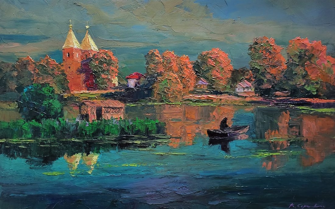 Oil painting Village fisherman Boris Serdyuk (1 of 7)