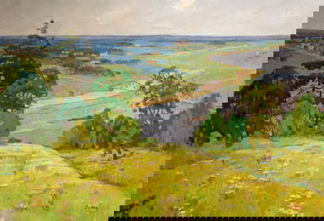 Oil painting Landscape Dubish Ivan Ivanovich: №Vern 1278 *** ABOUT THIS PAINTING *** * TITLE: "Landscape" * ARTISTS: Dubish Ivan Ivanovich * SIZE: 89x130 cm/'35.03x51.18 inches' * MEDIUM: oil, canvas * HAND PAINTED: Original painting from o