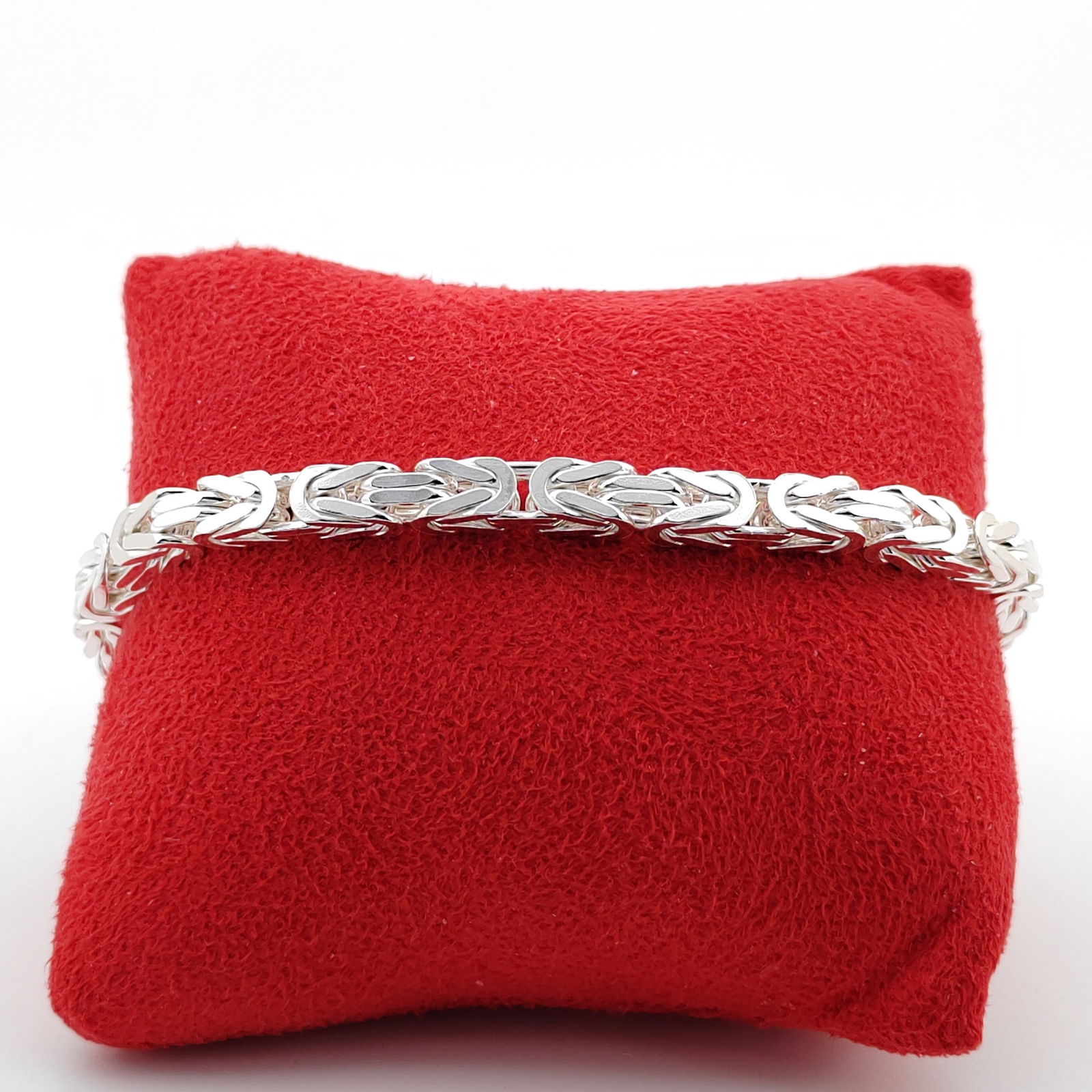 925 Sterling Silver Square Byzantine King's Bracelet (1 of 8)