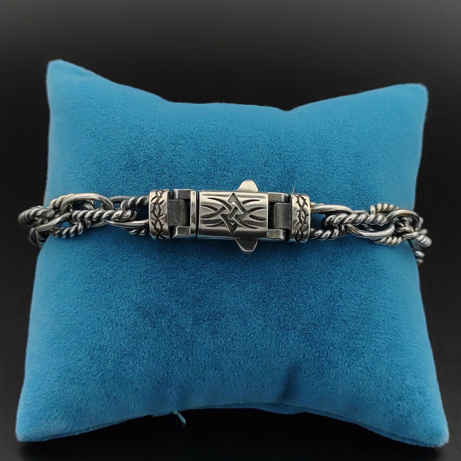 925 Sterling Silver Men's Bracelet,Mediavel Vintage Style (1 of 8)
