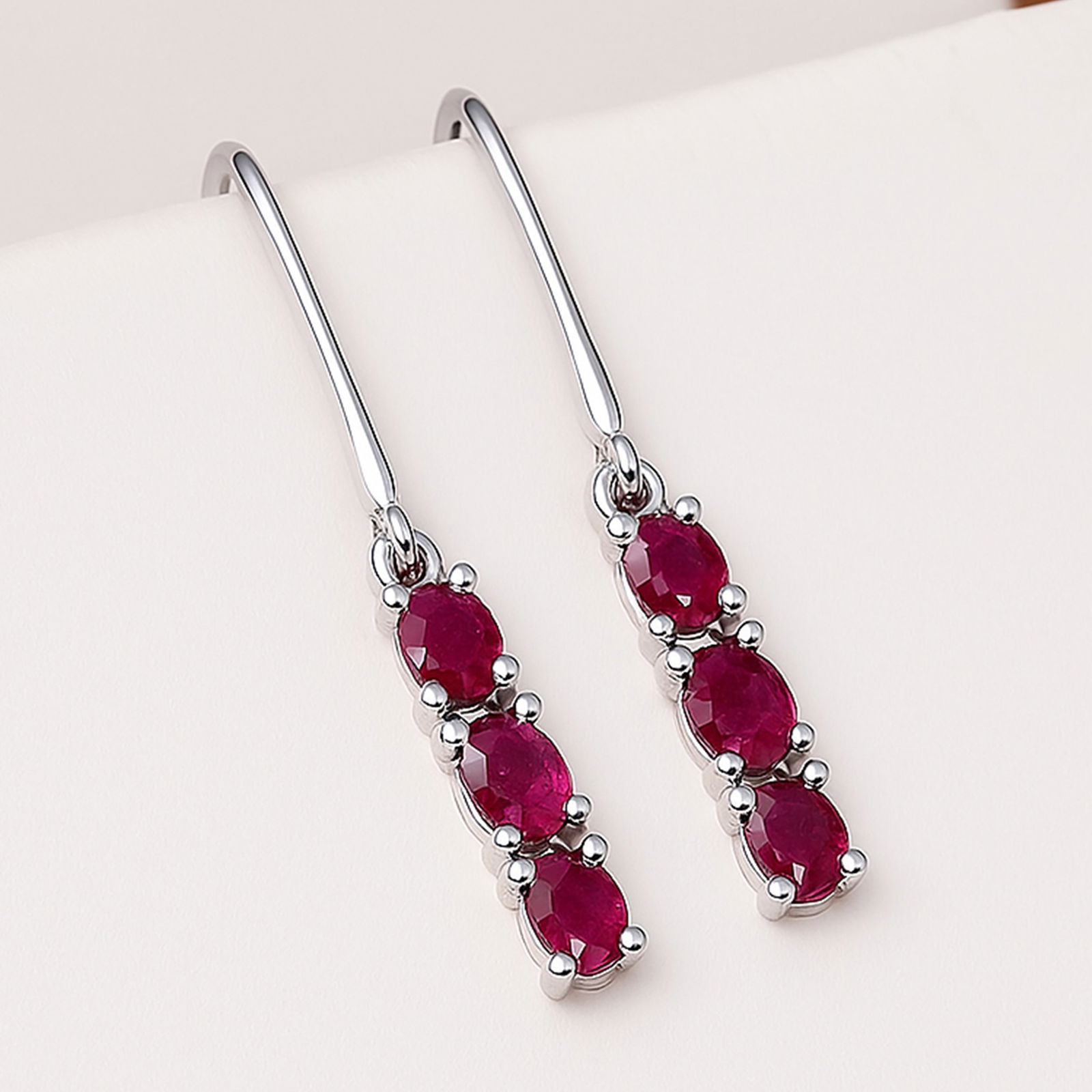 Natural Ruby 925 Sterling Silver Lever Back Earring (1 of 5)