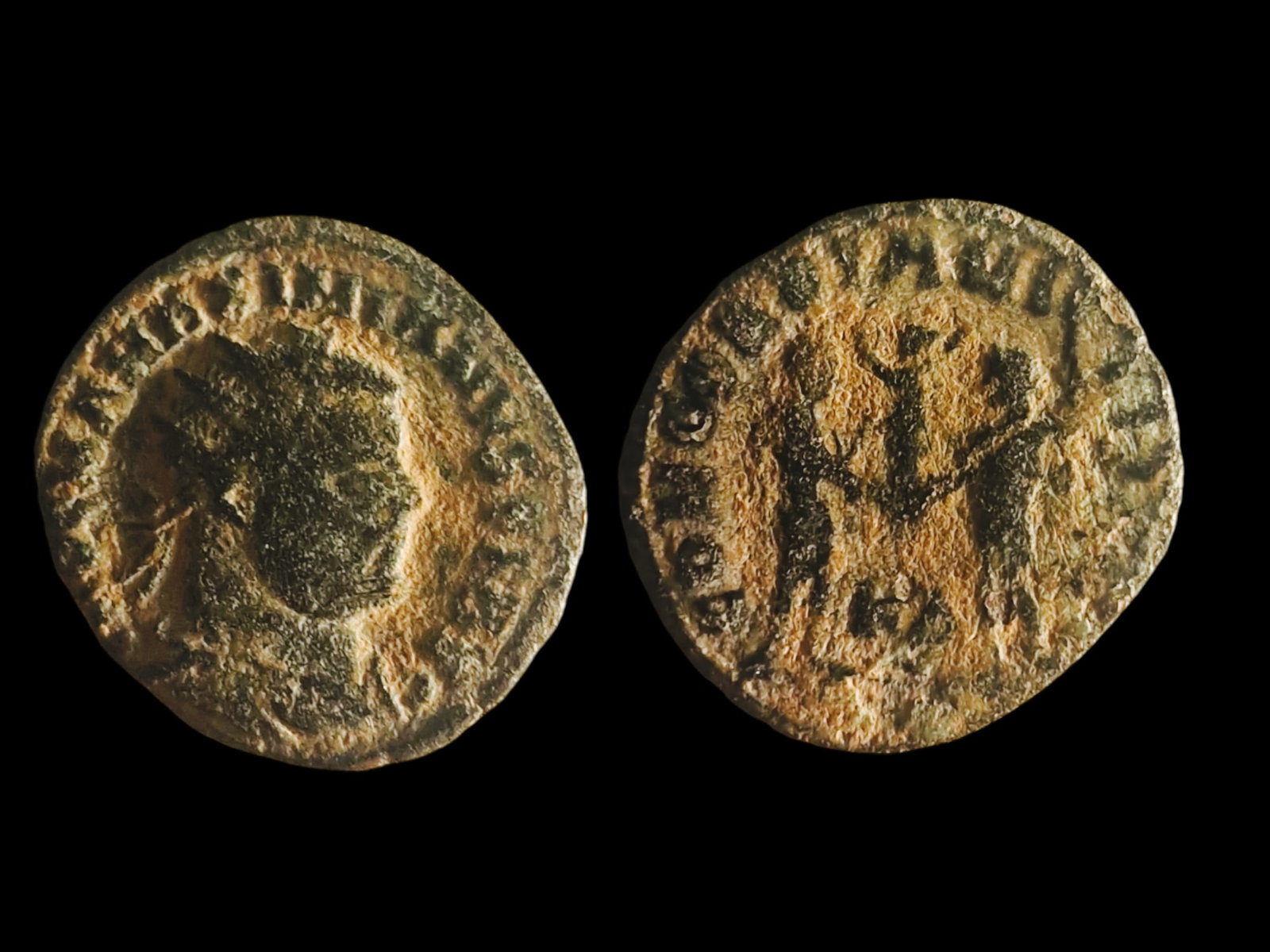 Roman Empire - Maximianus (286-305 AD): Title: Roman Empire - Maximianus (286-305 AD) Description: Roman Empire - Maximianus (286-305 AD) Obverse: Radiate bust of Maximianus facing right. Inscription: "IMP C MAXIMIANVS PF AVG" (Imperator Ca